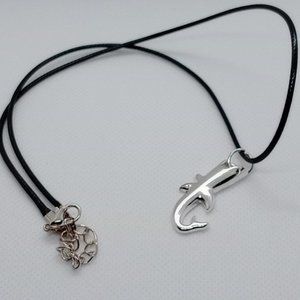 Men Shark Charm Fashion Necklace on 18 inch leather rope